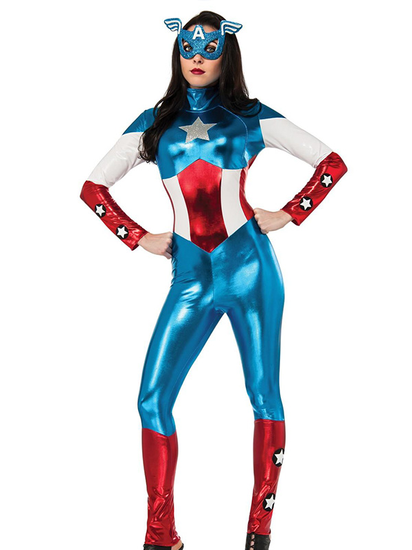 Women Captain America Cosplay Costume Dream Bodysuit